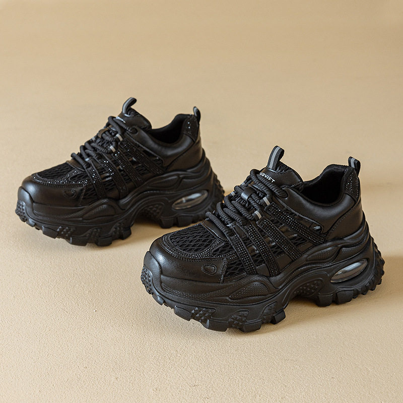 2025秋季新款厚底老爹鞋休闲百搭烫钻学生运动鞋女大码女鞋41-43,淘宝优惠券,粉丝福利购,淘宝优惠卷