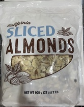 California Almond Sliced 908g CALIFONIA SLICED ALMONDS
