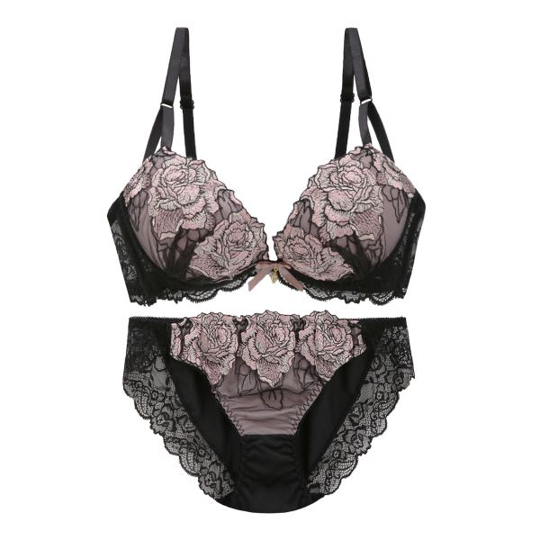 诗萝涵朵SHIROHATO内衣套装女小胸聚拢收副乳丰满蕾丝性感文胸罩 - 图3