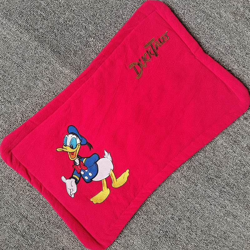 特价韩版棉绉布可爱拼布刺绣小鸭0-7岁婴幼儿童卡通单人枕套 - 图2