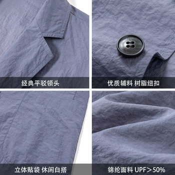 ບາງໆຊັ້ນດຽວ ice silk suit men's jacket summer casual business casual casual sun protection clothes small suit skin clothes