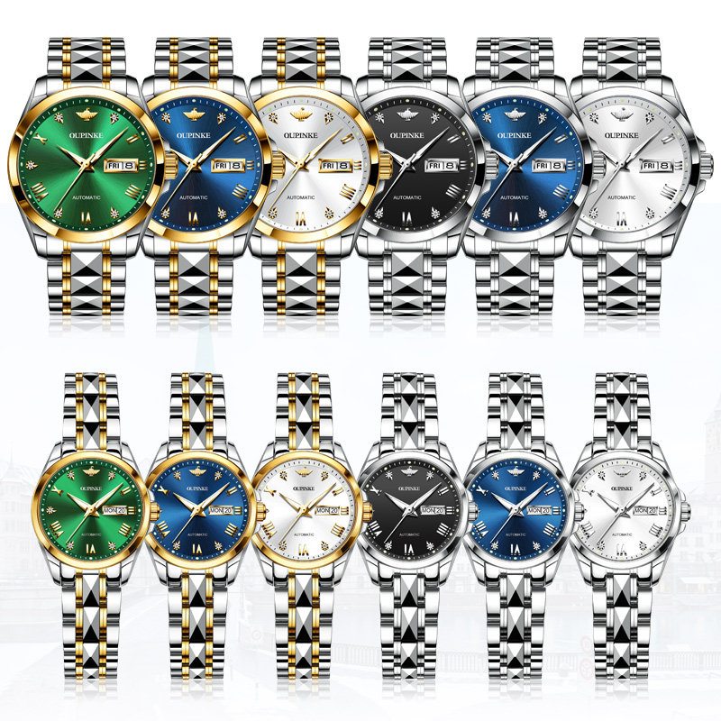 瑞士正品情侣一对时尚款1314机械表 aesop伊索翠清国产腕表