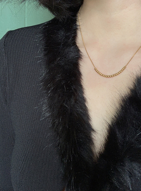 钛钢女法式优雅复古项链