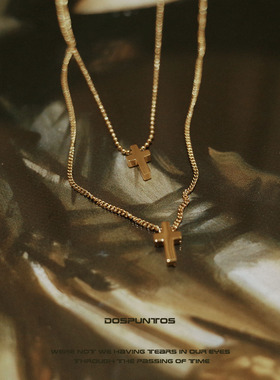 钛钢钛钢女十字架项链不掉色