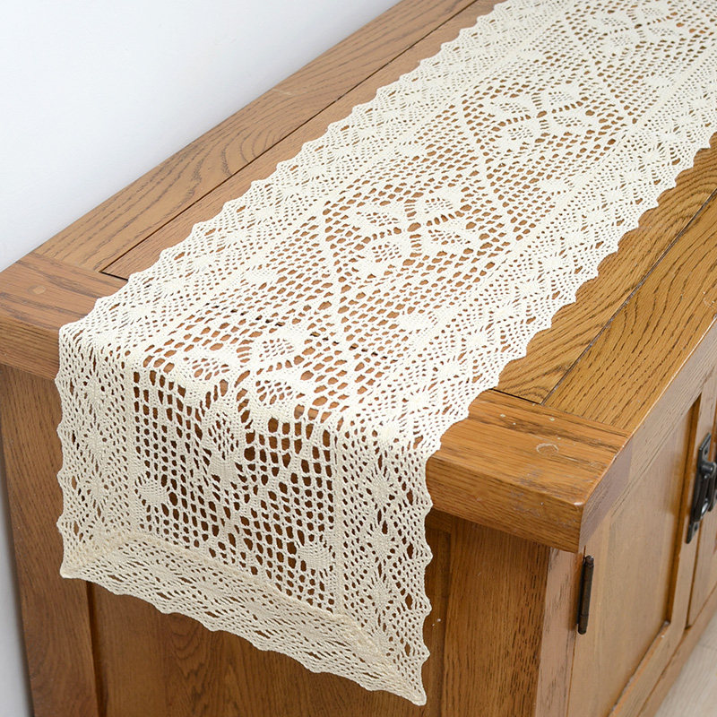 田园棉线镂空仿钩针桌旗美式复古餐桌桌布茶几垫电视柜五斗柜盖布,淘宝优惠券,粉丝福利购,淘宝优惠卷