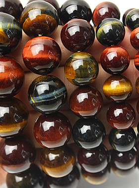 七彩念珠虎眼石手链送鉴定书