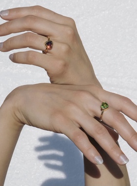 现货全手工天然矿石戒指