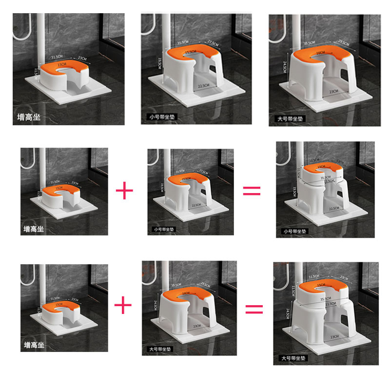 老年人坐便椅防溅大便器孕妇厕所坐便凳蹲坑蹲便器成人蹲厕改坐厕-图2