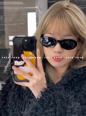 猫眼黑色墨镜遮阳太阳镜