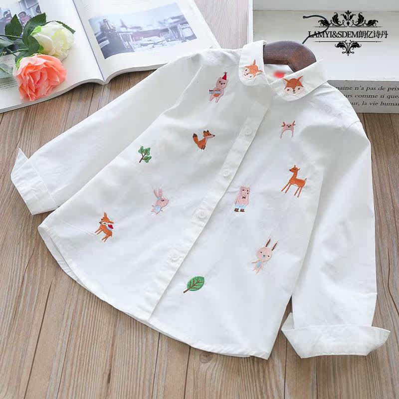 女童娃娃领白衬衫2020秋季打底衫 lamyisdem衬衫