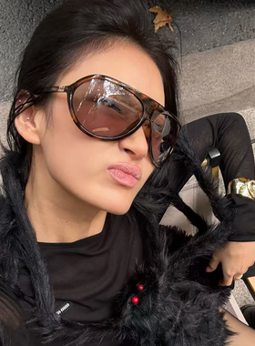 欧美超大框蛤蟆镜女潮个性街拍凹造型太阳镜大脸时尚墨镜防紫外线