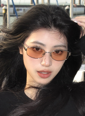 港风复古小方框太阳镜女显脸小高级感秋冬素颜茶色墨镜防紫外线男