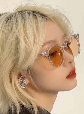 韩系ins女素颜显脸小方框太阳镜