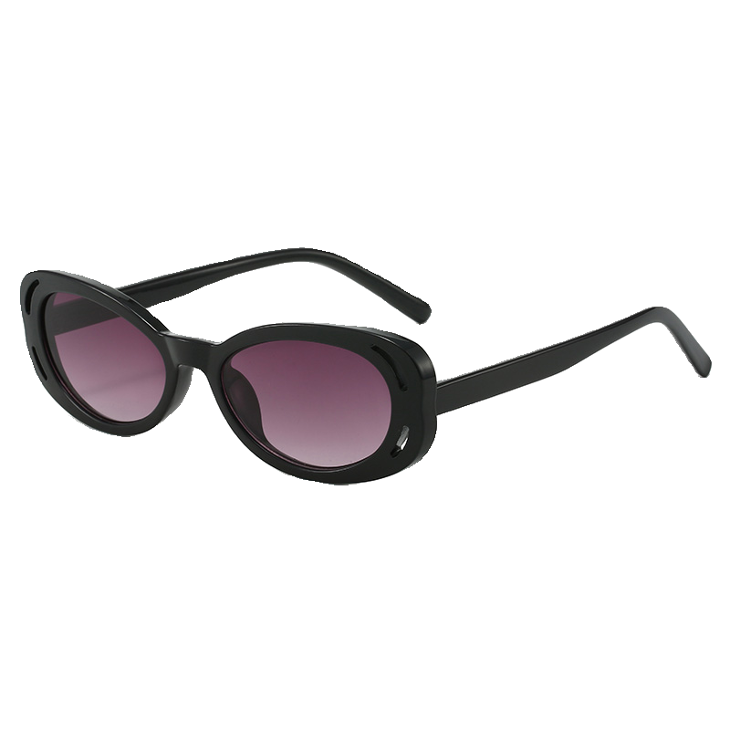 2024新款小香风小框椭圆形镂空太阳眼镜网红女时尚气质高级感墨镜 - 图3