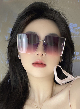 欧美潮牌防紫外线方形无框太阳镜