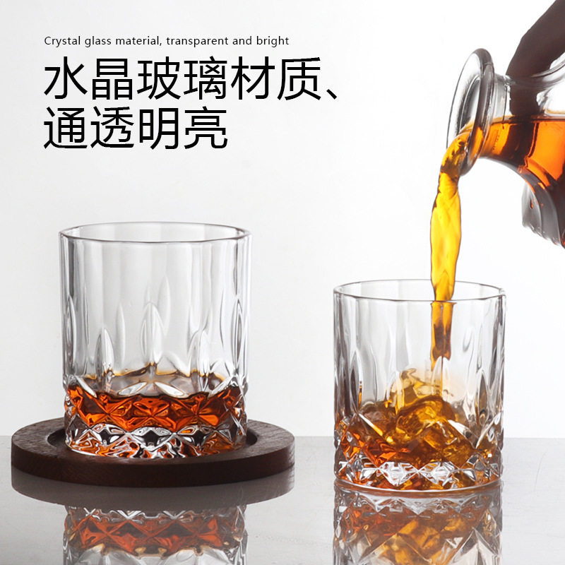 雕花水晶玻璃威士忌杯洋酒杯饭店商用白兰地杯欧式玻璃杯,淘宝优惠券,粉丝福利购,淘宝优惠卷