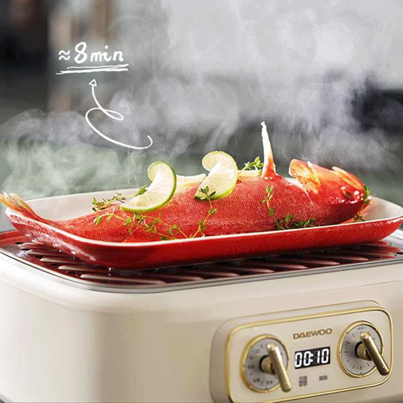 韩国大宇不锈钢电蒸锅陶瓷鱼盘适配大宇蓝宝蒸菜盘炖盅碗原装配件