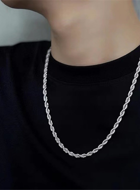 钛钢不掉色邓为同款麻花链