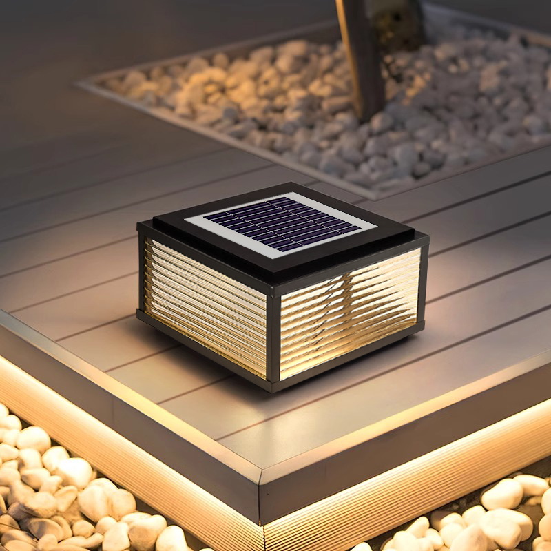 两只装太阳能柱头灯户外庭院灯防水别墅大门围墙灯花园柱子门柱灯 - 图1