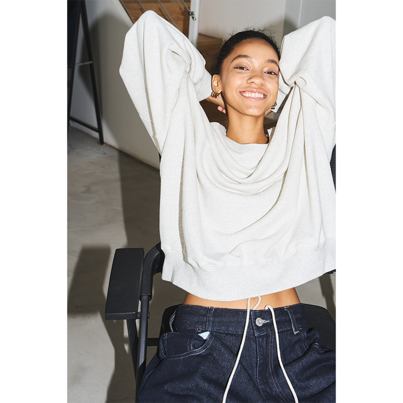 seeseao | 抽绳原色牛仔长裤男女同款宽松直筒舒适裤子通勤四季款 - 图2