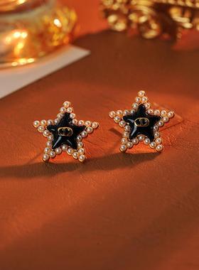 2025新款D家珍珠CD海星手链项链耳钉戒指耳环5件套百欧美气质锁骨