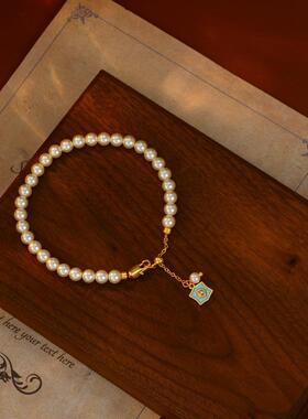 2025新款年抖音网红爆款手链镶钻高级感十二星座双鱼座气质珍珠手