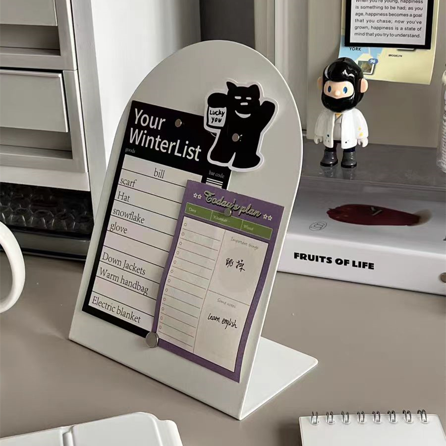 桌面磁吸收纳留言板办公备忘提示板玄关书签记事板菜单展示板摆件 - 图0