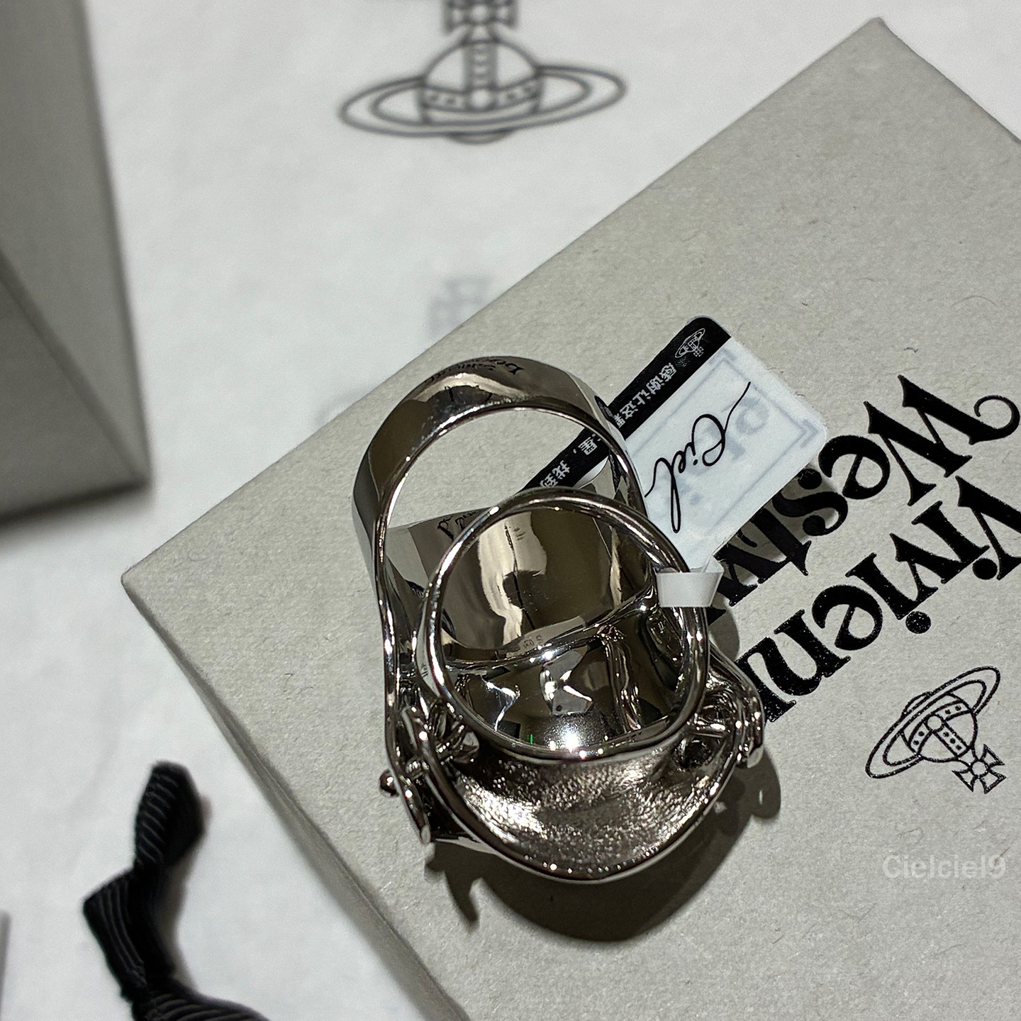 Vivienne Westwood Queen Mother Knight Ring 925 Silver Armor Joint Ring Men's and Women's NANA Same Style