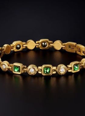 轻奢镶钻高档手链女款磁锗石疗防辐射抗疲劳精美百搭助睡眠首饰品