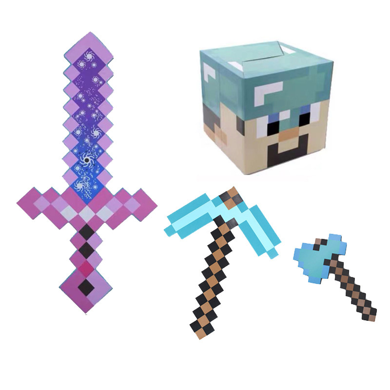 我的世界玩具游戏周边武器塑料泡沫钻石剑稿斧模型弓箭火把灯模型,淘宝优惠券,粉丝福利购,淘宝优惠卷