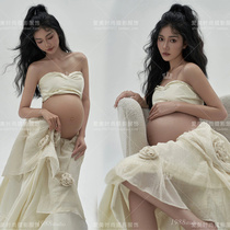 24 Movies new pregnant woman Photo Photography Costume Individuality Fairy Qi Ambience Flowers long dress Photography Write True Apparel