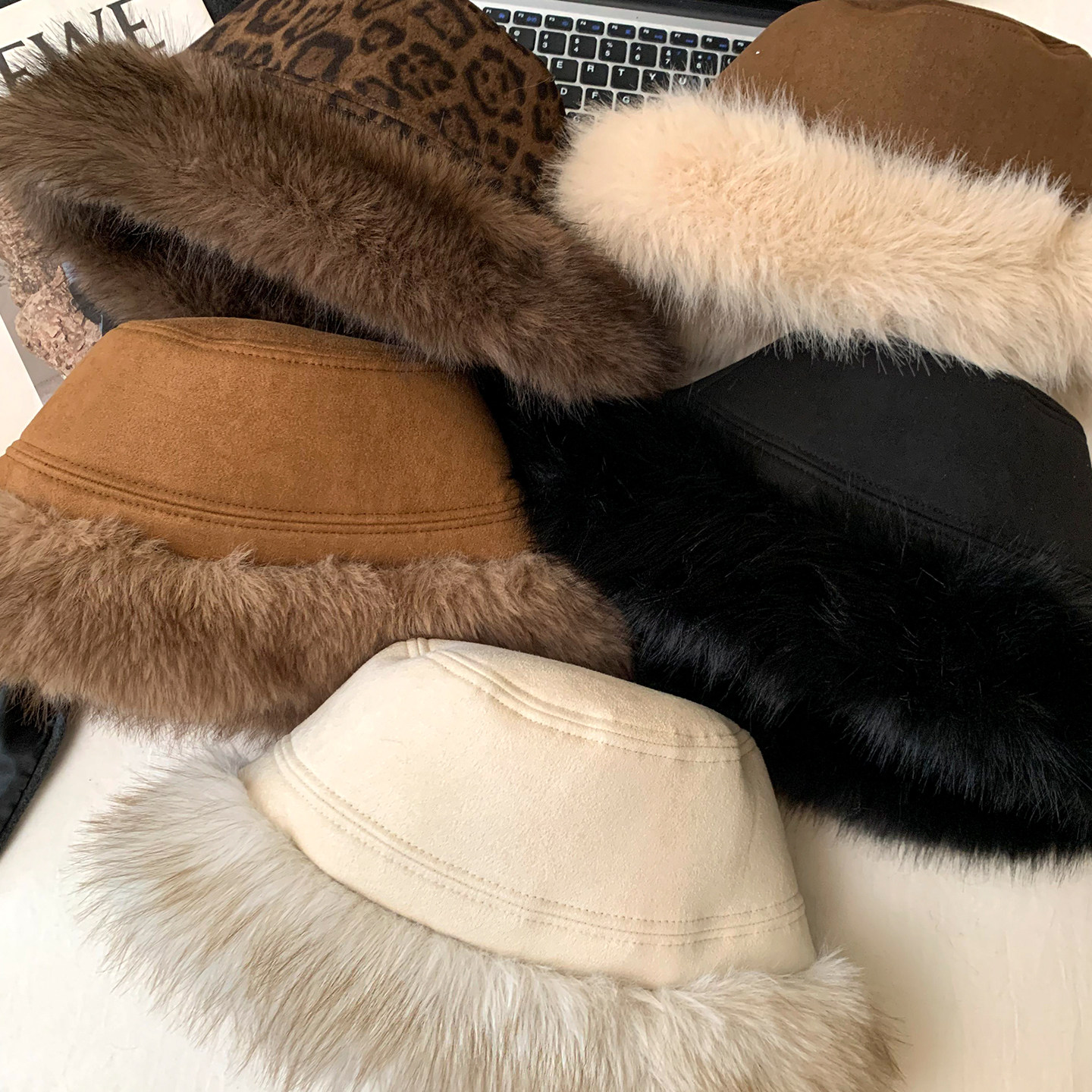 复古咖色麂皮绒渔夫帽女冬季大头围加厚防寒保暖盆帽护耳毛绒帽子,淘宝优惠券,粉丝福利购,淘宝优惠卷