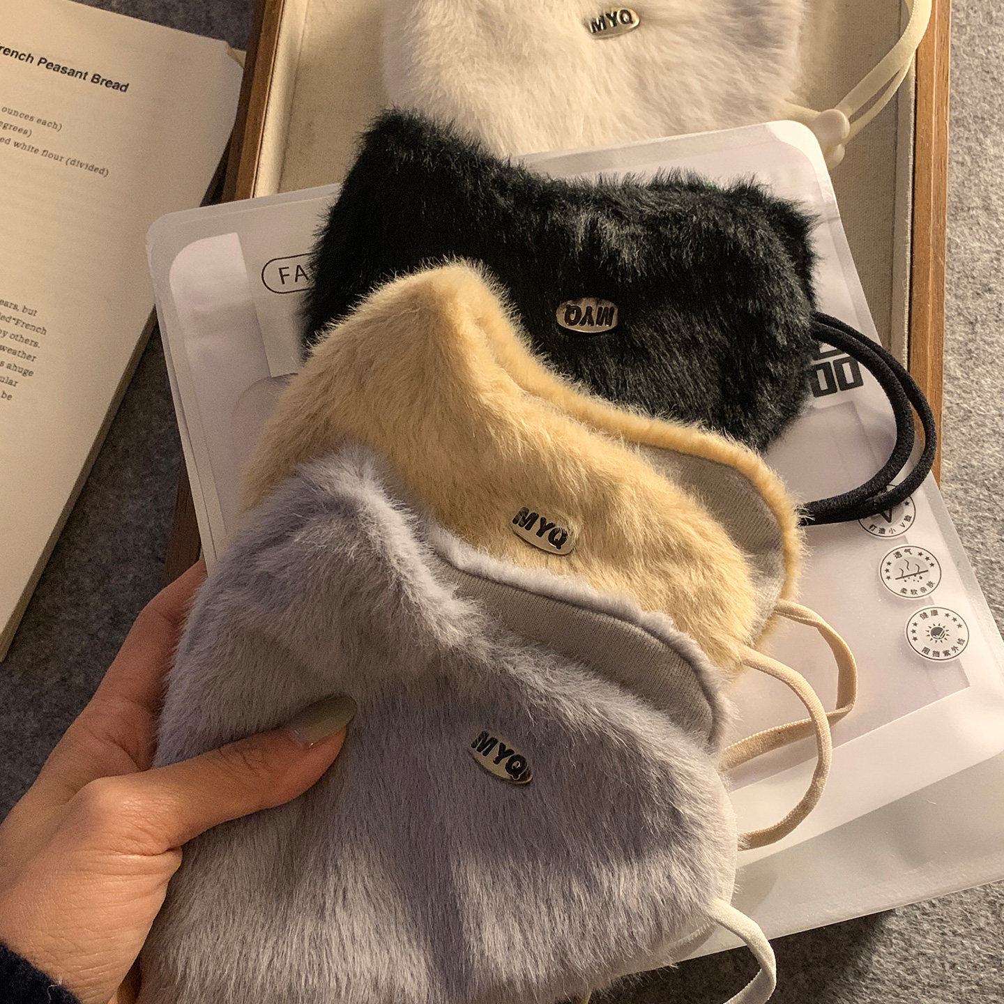 冬季仿兔绒保暖口罩女2025新款防风防寒高颜值立体显脸小护脸面罩,淘宝优惠券,粉丝福利购,淘宝优惠卷