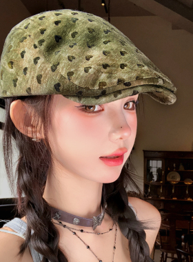 做旧军绿爱心印花前进帽子女款