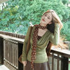 French brown polka dot silk scarf for women Korean version ins advanced