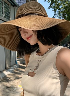 法式大帽檐草帽女2026年春新款
