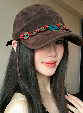 民族风串珠装饰棒球帽女秋季时尚
