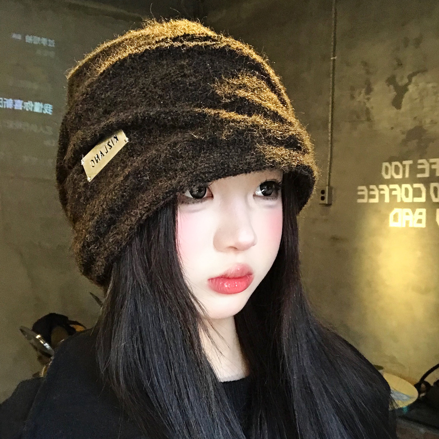 美拉德咖色褶皱复古堆堆帽女冬大头围保暖冷帽显脸小针织包头帽子,淘宝优惠券,粉丝福利购,淘宝优惠卷