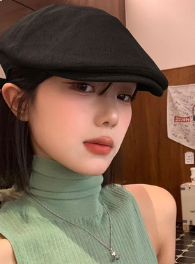 黑色反戴大头围前进帽女春秋复古