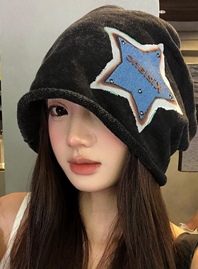 美式复古星星山系冷帽女秋冬季