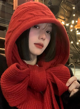 红色巴拉克拉法帽女2026年秋冬季