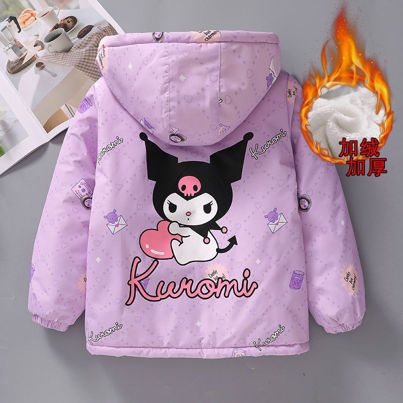 女童棉服库洛米新款2025加绒洋气加厚外套中小童女孩冬装二棉风衣,淘宝优惠券,粉丝福利购,淘宝优惠卷