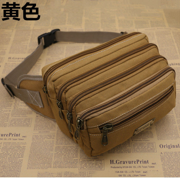 男士女士通用帆布大容量收钱包生意腰包大号多功能腰包多隔层腰包,淘宝优惠券,粉丝福利购,淘宝优惠卷