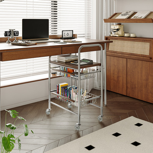 家用小推车可移动边几客厅沙发多功能零食架子茶几简约收纳置物架 - 图3