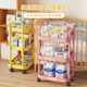 Cute multi-layer storage rack trolley for home storage