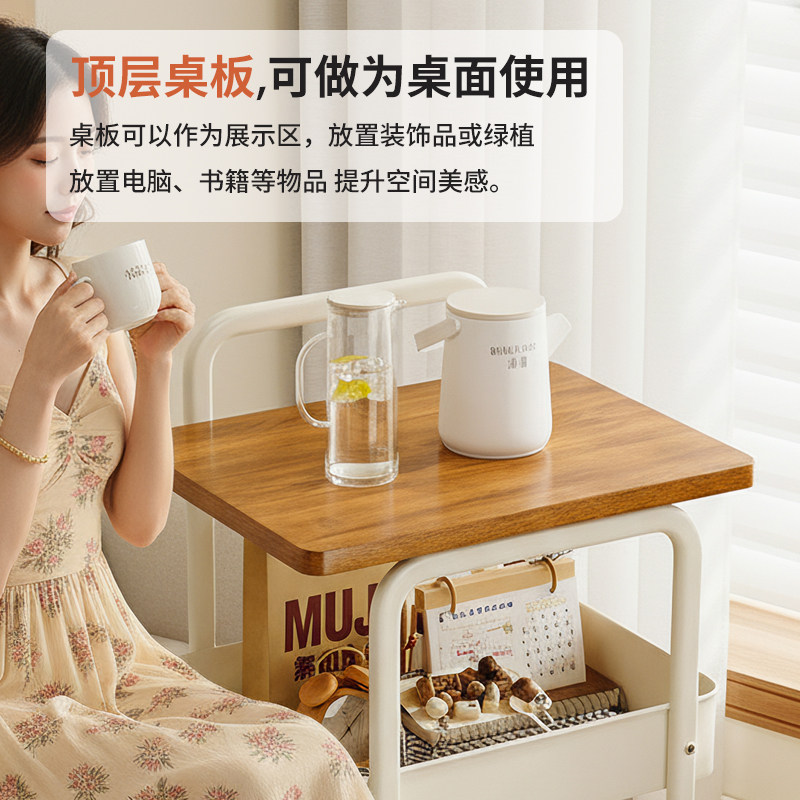 茶几小推车双层可移动床边储物架客厅零食收纳架沙发边几角几置物,淘宝优惠券,粉丝福利购,淘宝优惠卷