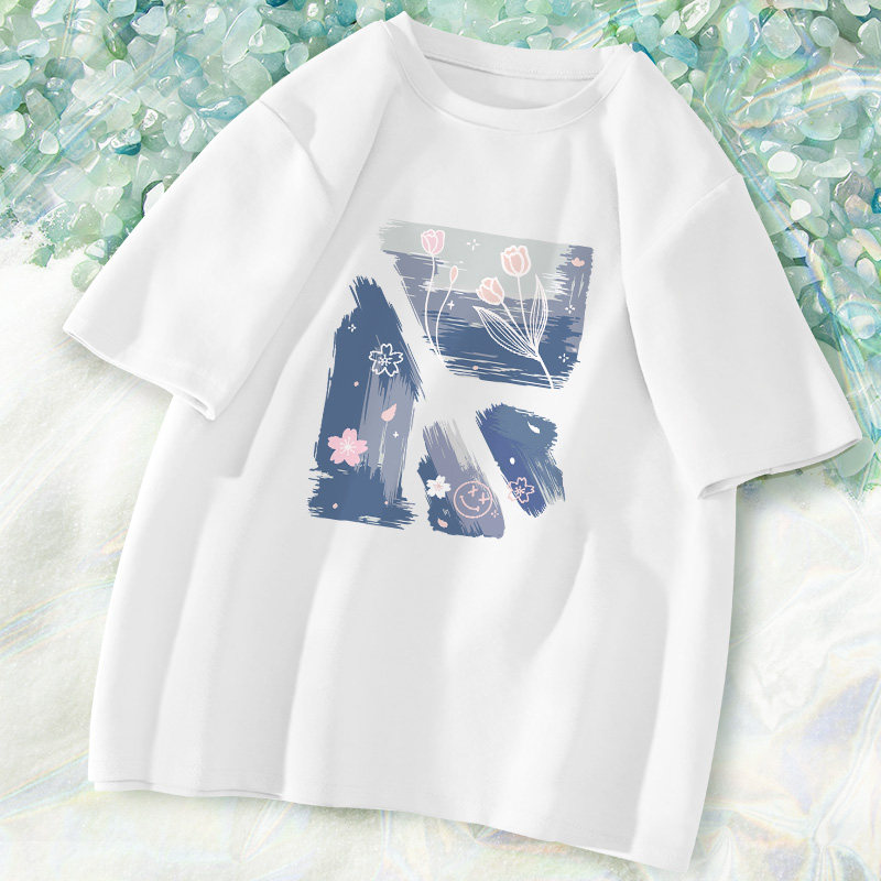 墨绿色短袖纯棉夏装2022年新款t恤 歌喜T恤