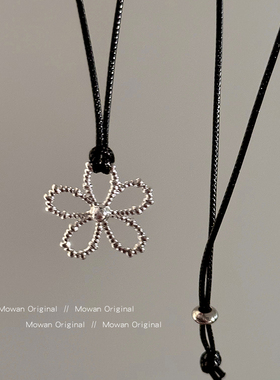 甜酷辣妹风镂空花朵项链