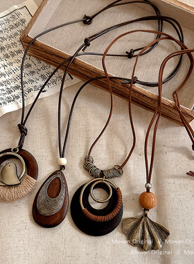 新中式禅意长款圆形项链