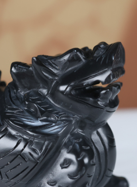 黑曜石龙龟客厅简约装饰摆件